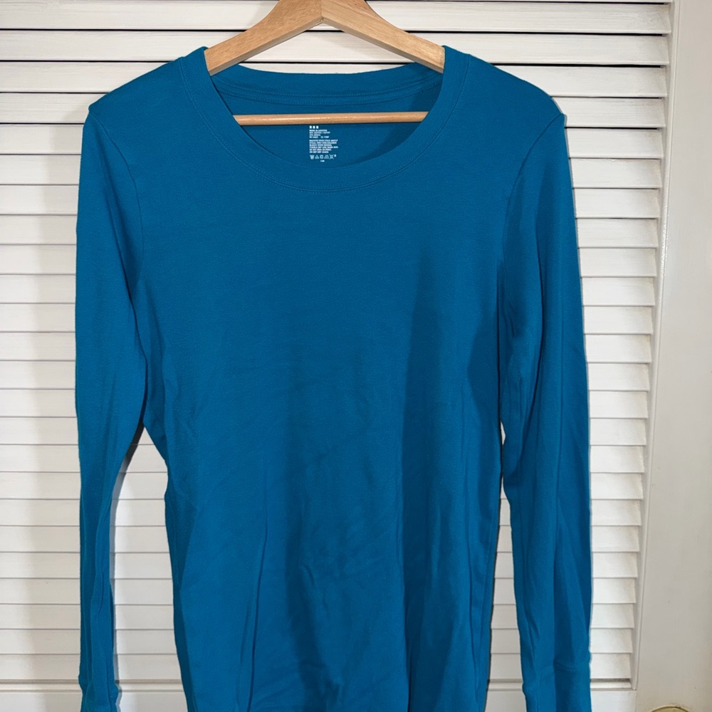 GAP Teal Crew Neck Cotton/Model Long Sleeve Tshirt. Sz XL
